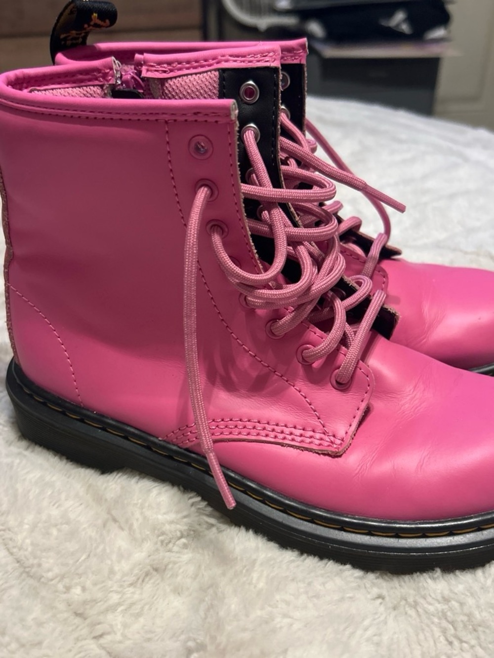 Dr. Martens Pink Side-Zip Leather Boot